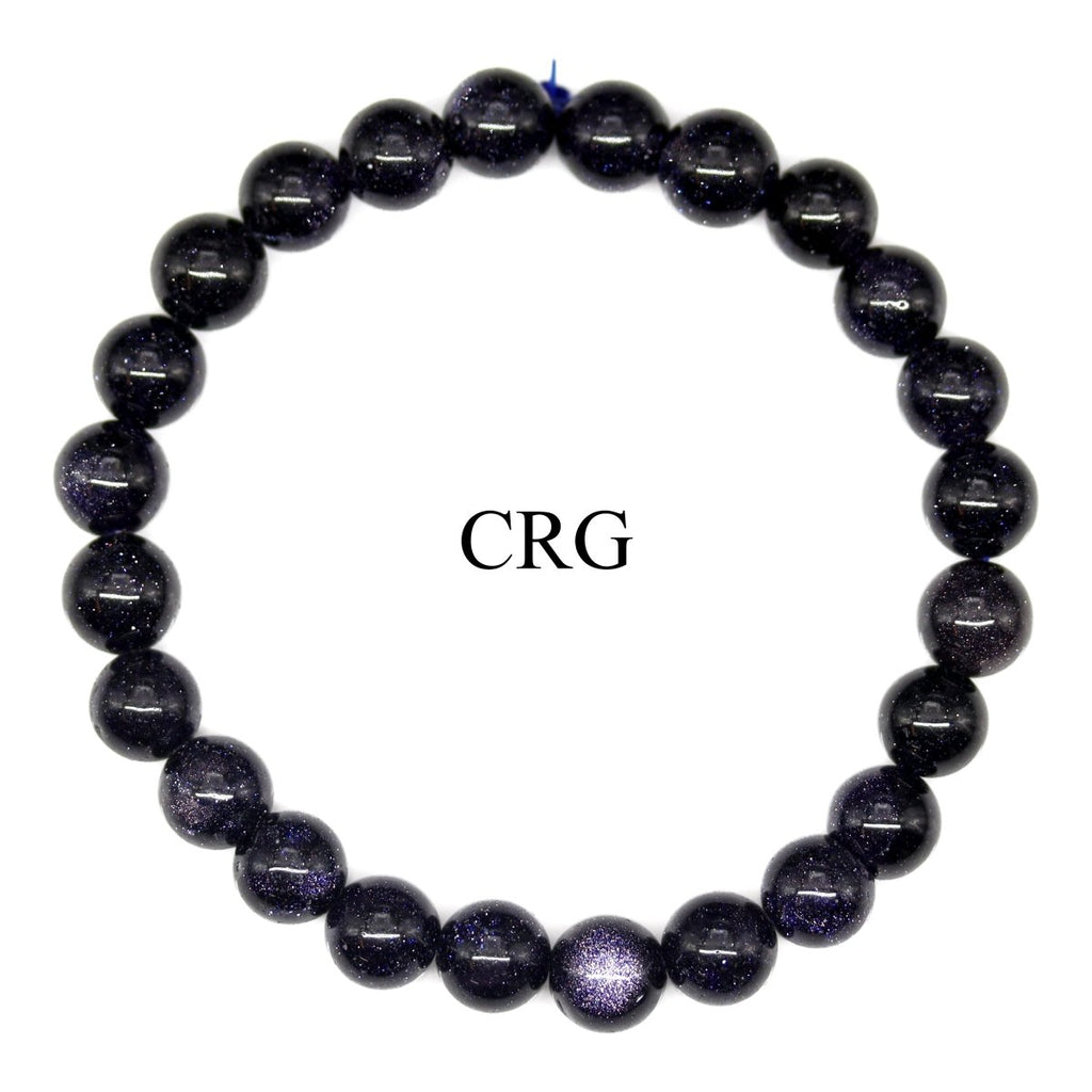 QTY 1 - Blue Goldstone Tumbled Bead Stretch Bracelet / 8mm AVG