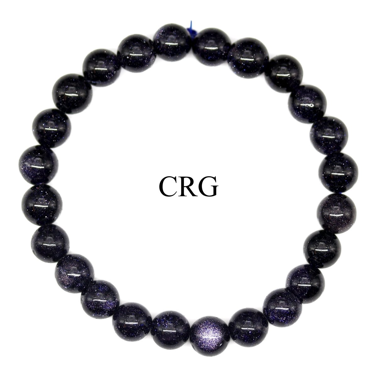QTY 1 - Blue Goldstone Tumbled Bead Stretch Bracelet / 8mm AVG