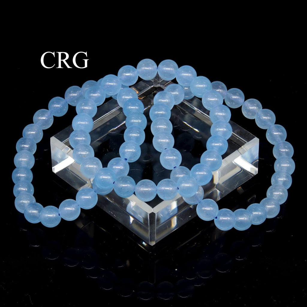 QTY 1 - Blue Opalite Tumbled Bead Stretch Bracelet / 8mm AVG