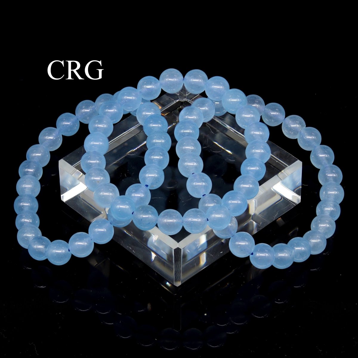 QTY 1 - Blue Opalite Tumbled Bead Stretch Bracelet / 8mm AVG