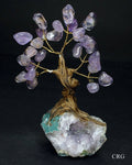 QTY 1 - Brazilian Amethyst Tree w/ Crystal Base / 3"-5" SM.