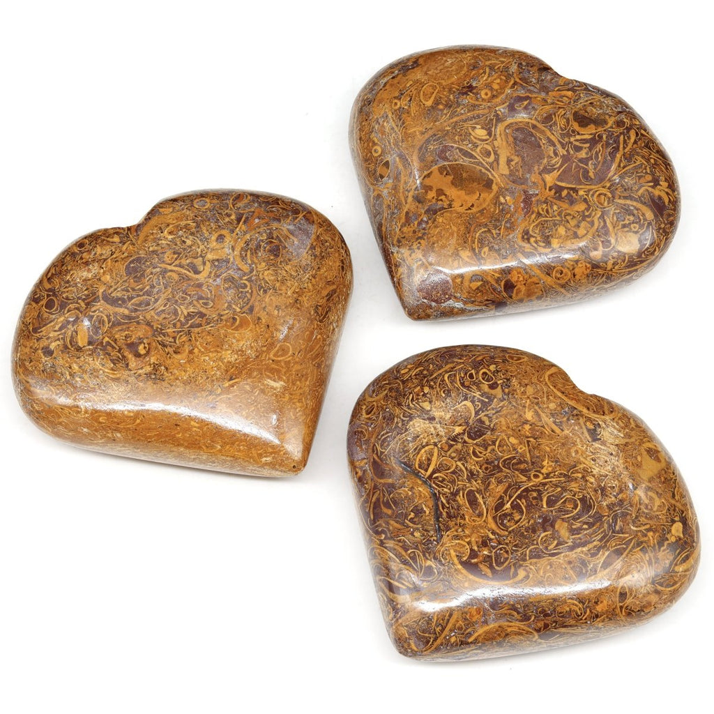 QTY 1 - Calligraphy Jasper Puffy Heart / 2-4" AVG