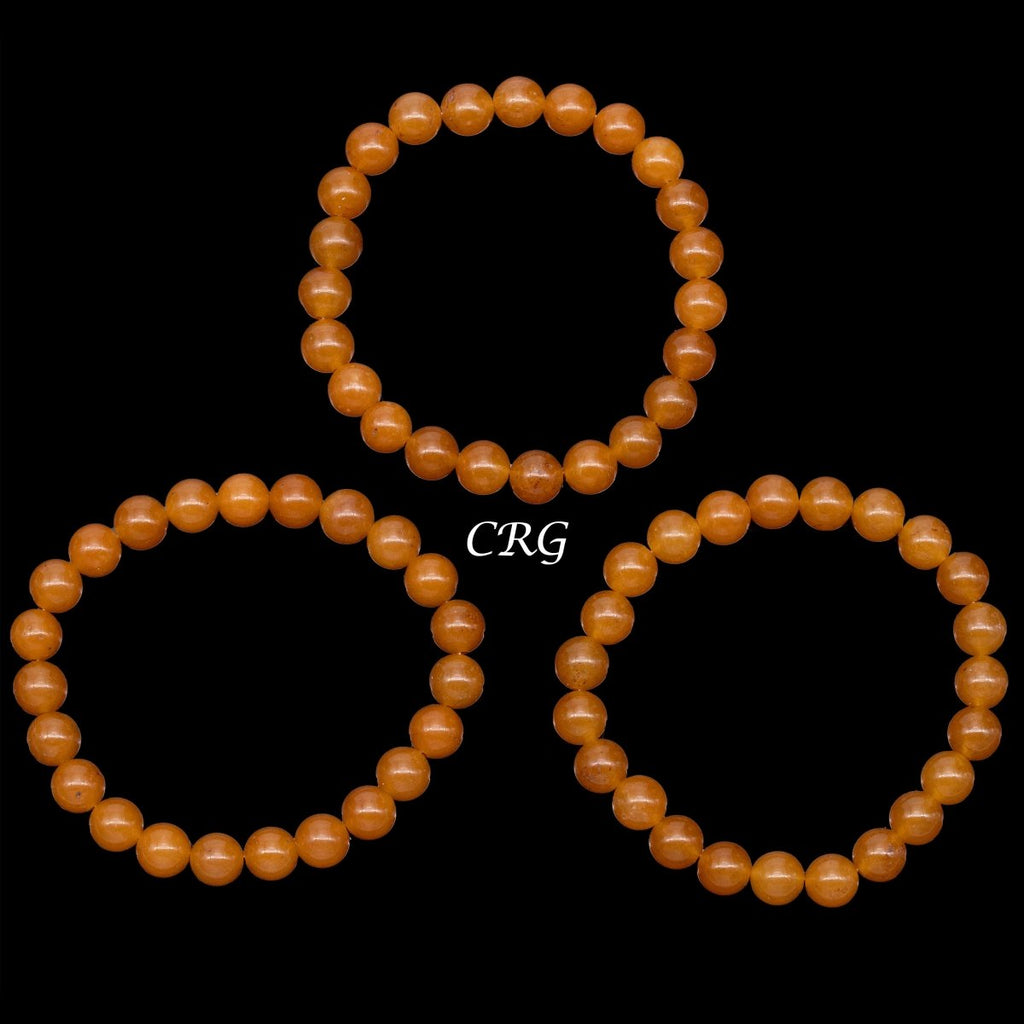 QTY 1 - Carnelian Agate Tumbled Bead Stretch Bracelet / 8mm AVG