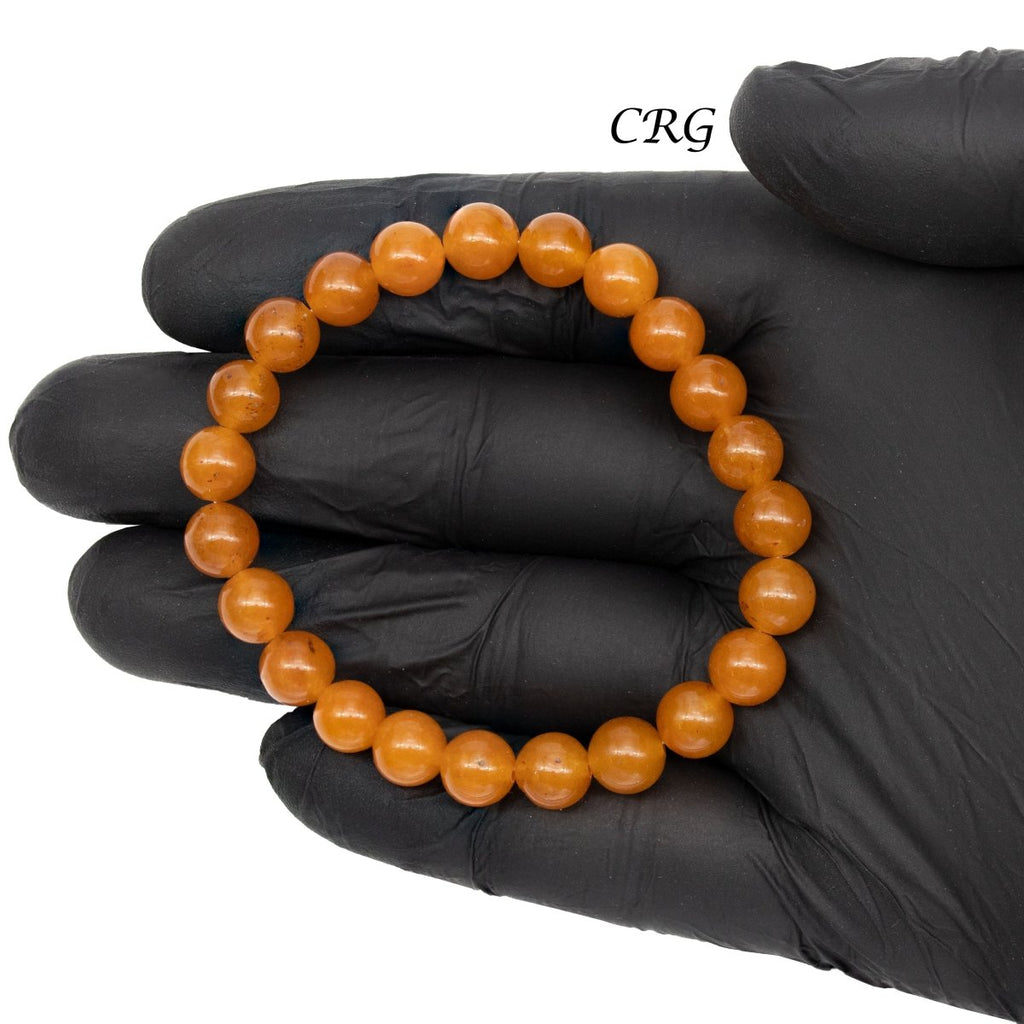 QTY 1 - Carnelian Agate Tumbled Bead Stretch Bracelet / 8mm AVG
