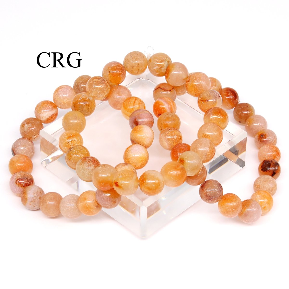 QTY 1 - Carnelian Tumbled Bead Stretch Bracelet / 8mm AVG