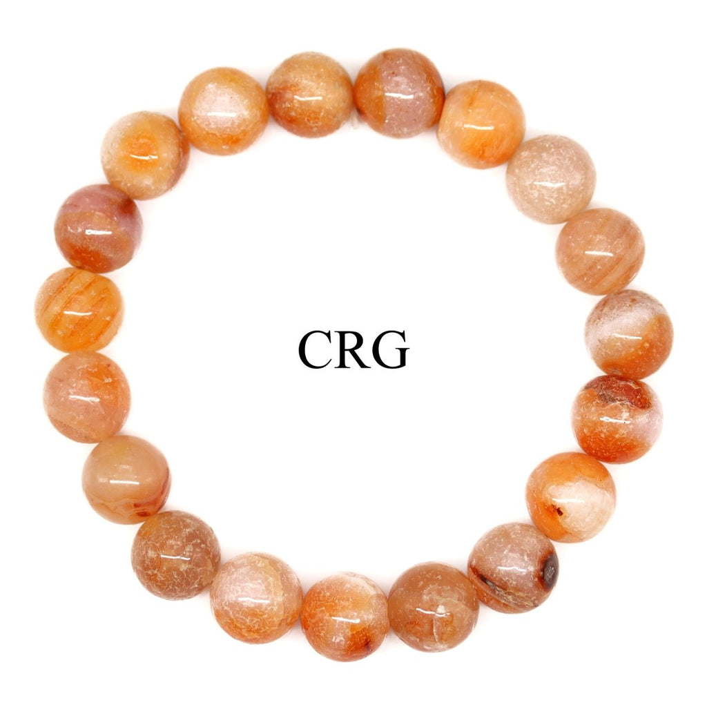 QTY 1 - Carnelian Tumbled Bead Stretch Bracelet / 8mm AVG