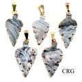 Agate Druzy Leaf Pendant with Gold Plating (1 Inch) (1 Piece)