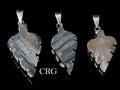QTY 1 - Chalcedony Agate Druzy Leaf Pendant w/ Silver Plating