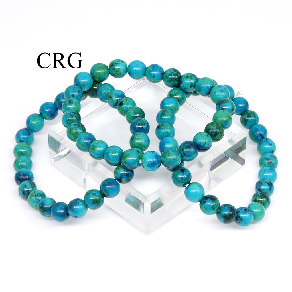QTY 1 - Chrysocolla-Like Tumbled Bead Stretch Bracelet / 8mm AVG