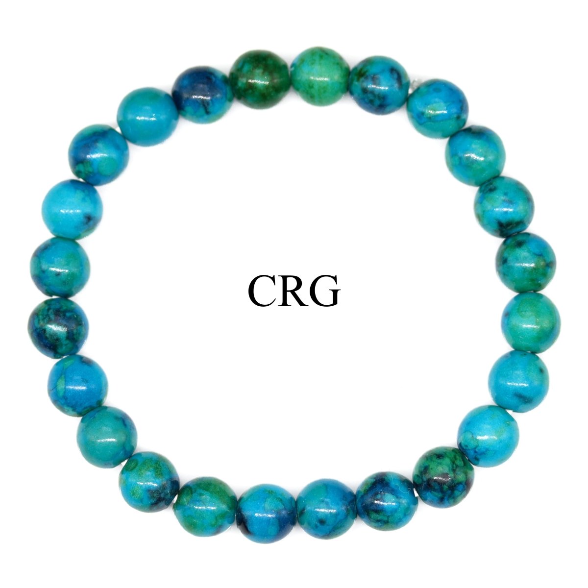QTY 1 - Chrysocolla-Like Tumbled Bead Stretch Bracelet / 8mm AVG