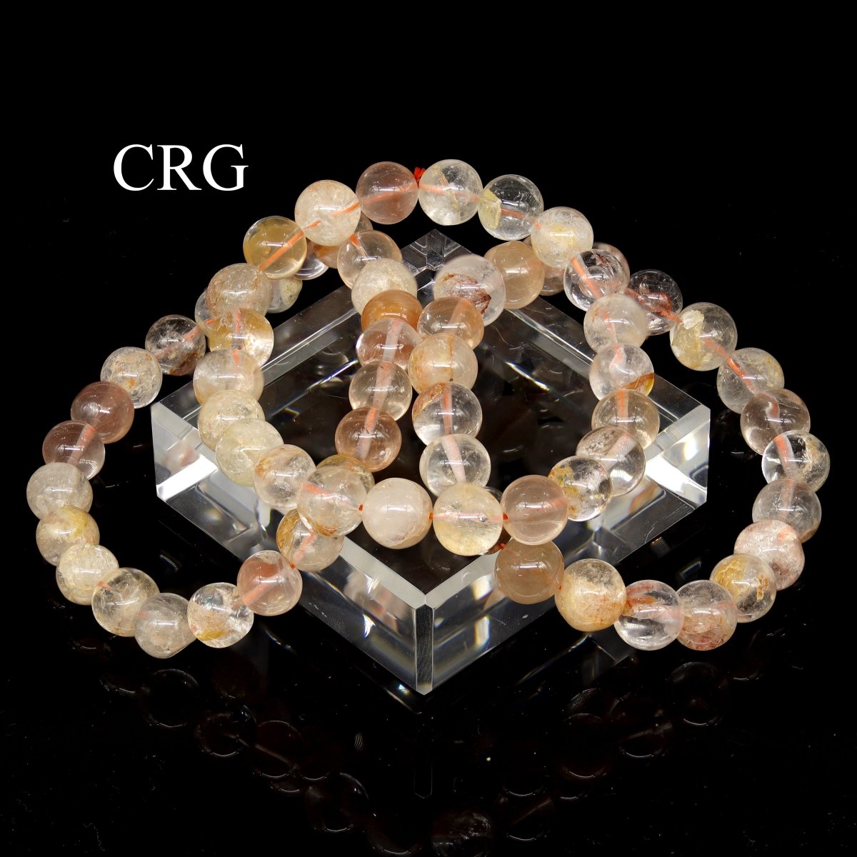 QTY 1 - Citrine Tumbled Bead Stretch Bracelet / 8mm AVG