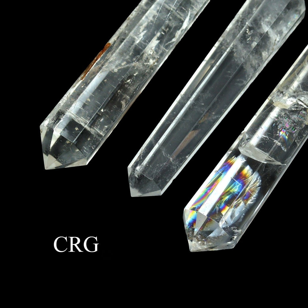 QTY 1 - Clear Quartz Double Pointed Wand / 3-5" AVG