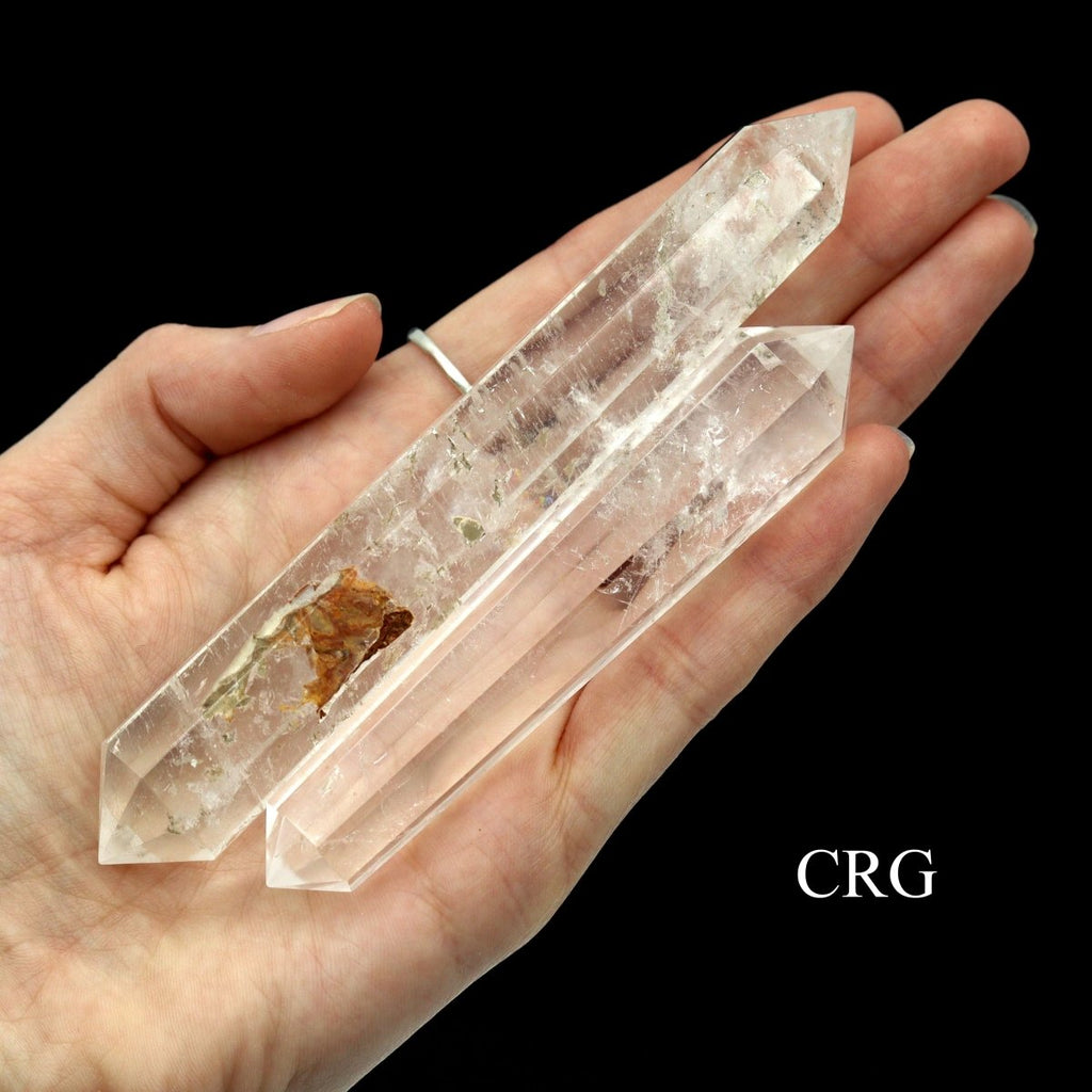 QTY 1 - Clear Quartz Double Pointed Wand / 3-5" AVG