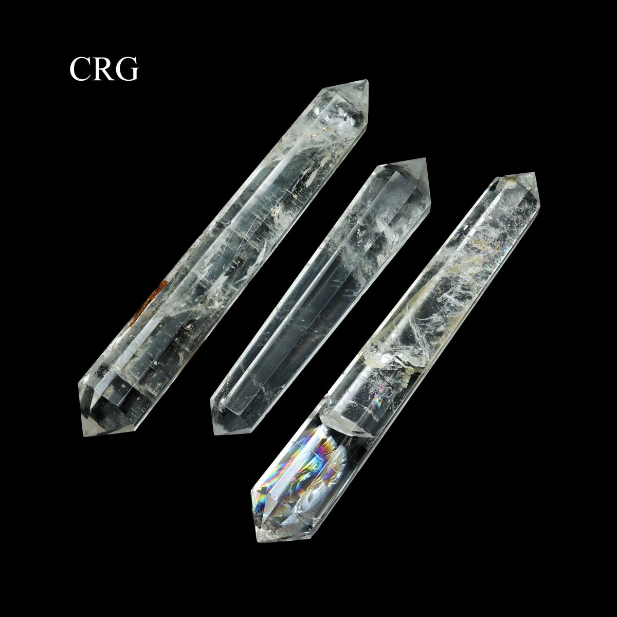 QTY 1 - Clear Quartz Double Pointed Wand / 3-5" AVG