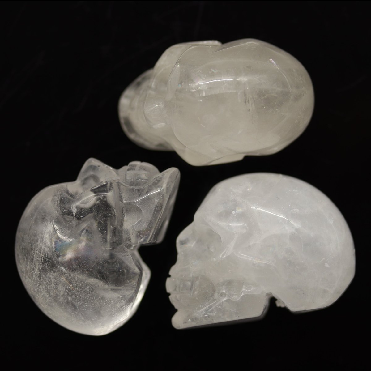 QTY 1 - Clear Quartz Gemstone Skull / 1.5" AVG