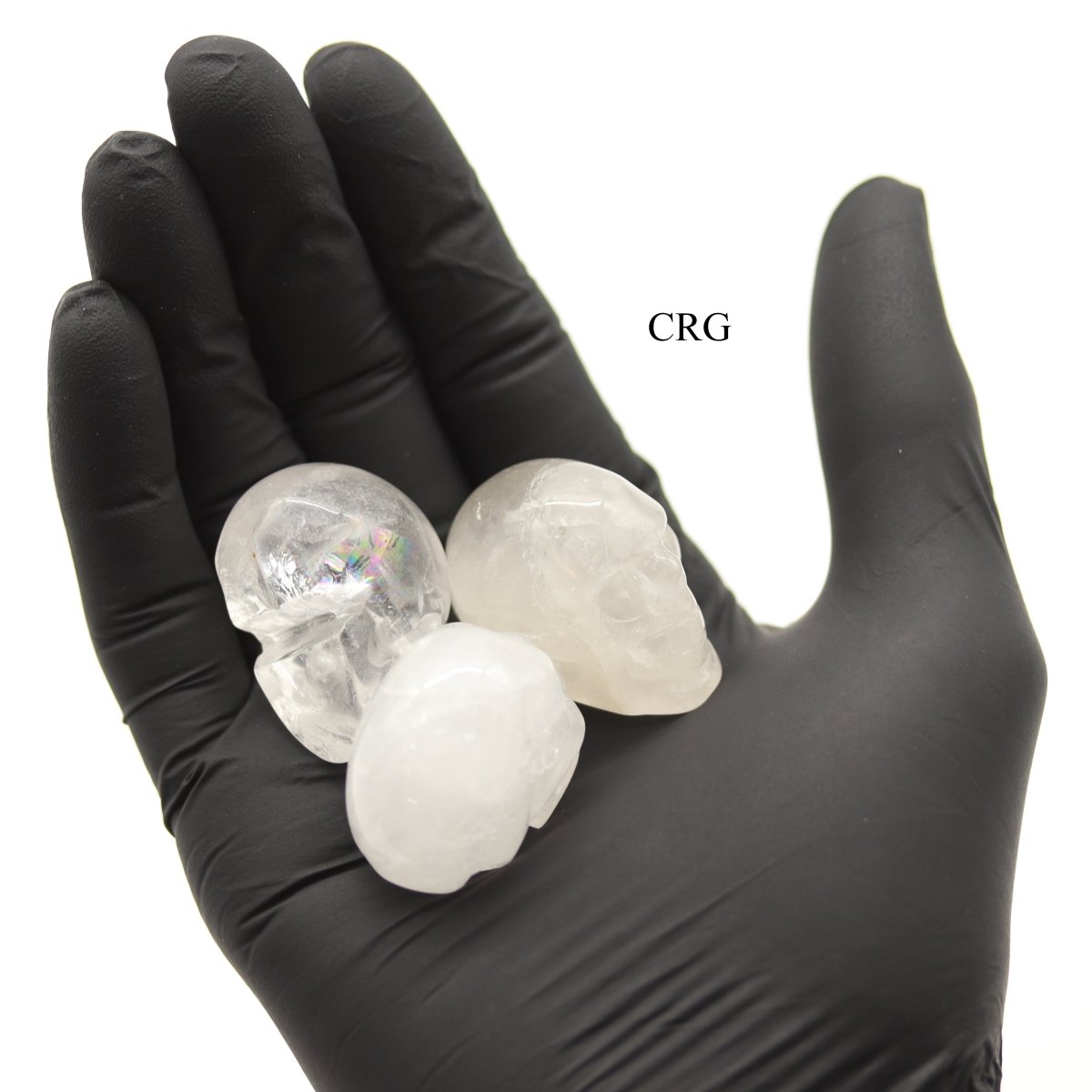 QTY 1 - Clear Quartz Gemstone Skull / 1.5" AVG