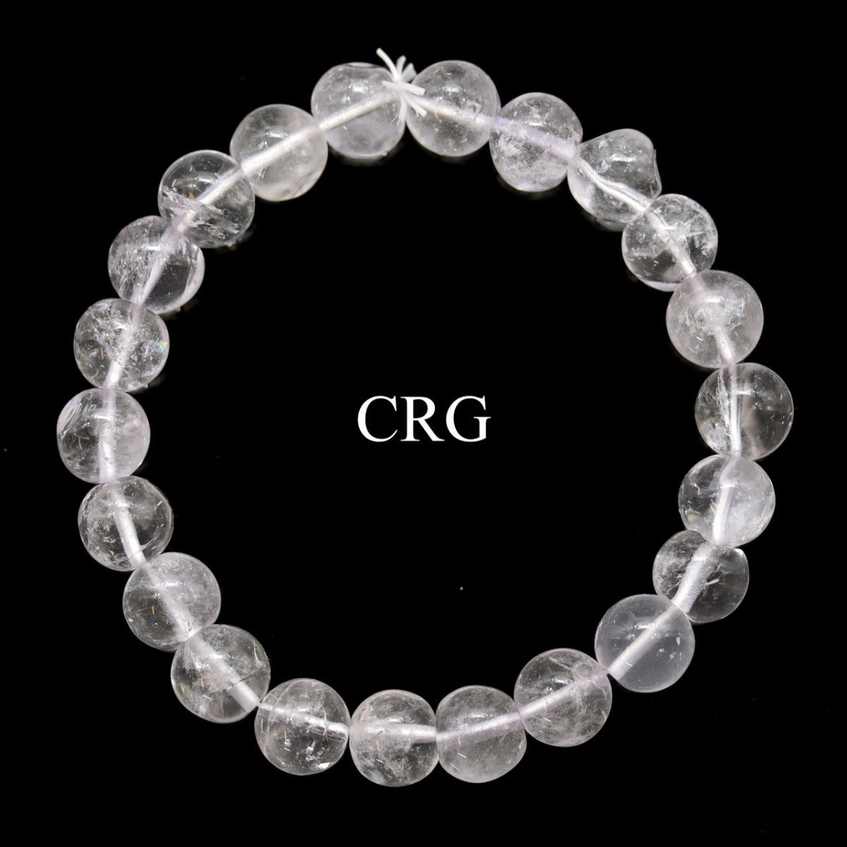 QTY 1 - Clear Quartz Tumbled Bead Stretch Bracelet / 8mm AVG