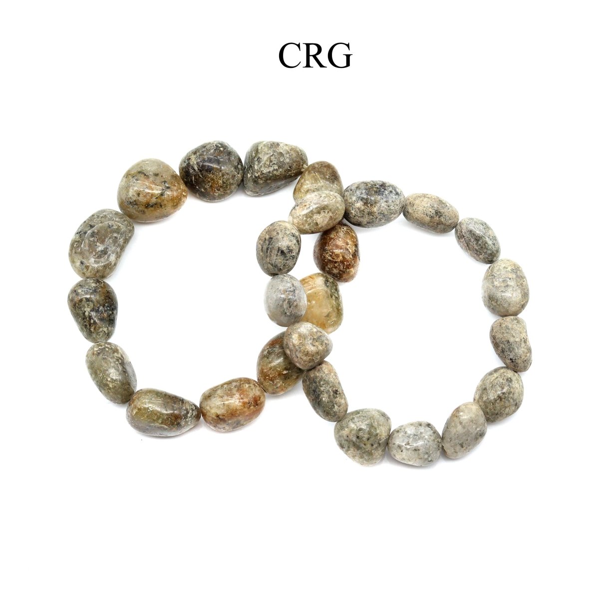 QTY 1 - Conglomerate Jasper Tumbled Bead Stretch Bracelet / 10-15mm AVG