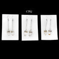 QTY 1 - Crystal Quartz Earrings with Silver Plating / 1-2" AVG