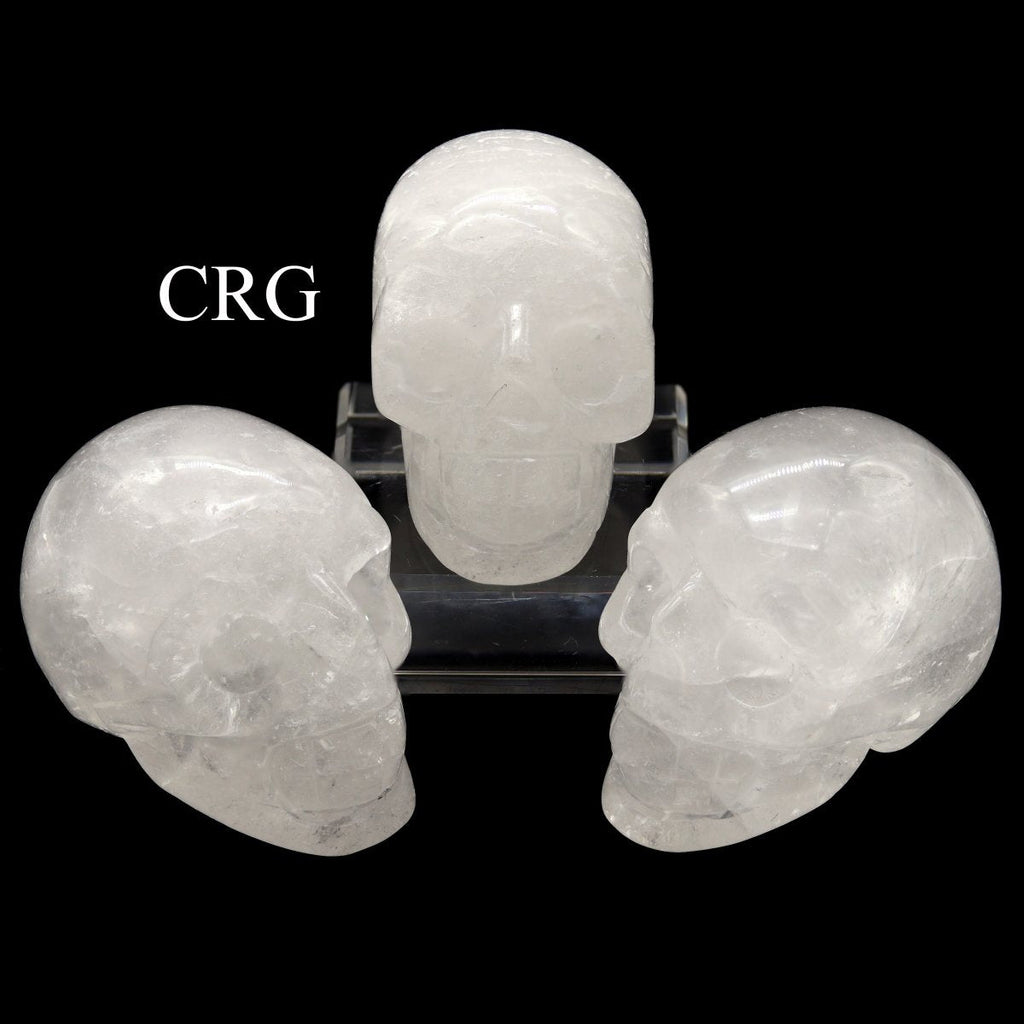QTY 1 - Crystal Quartz Gemstone Skull / 3" AVG