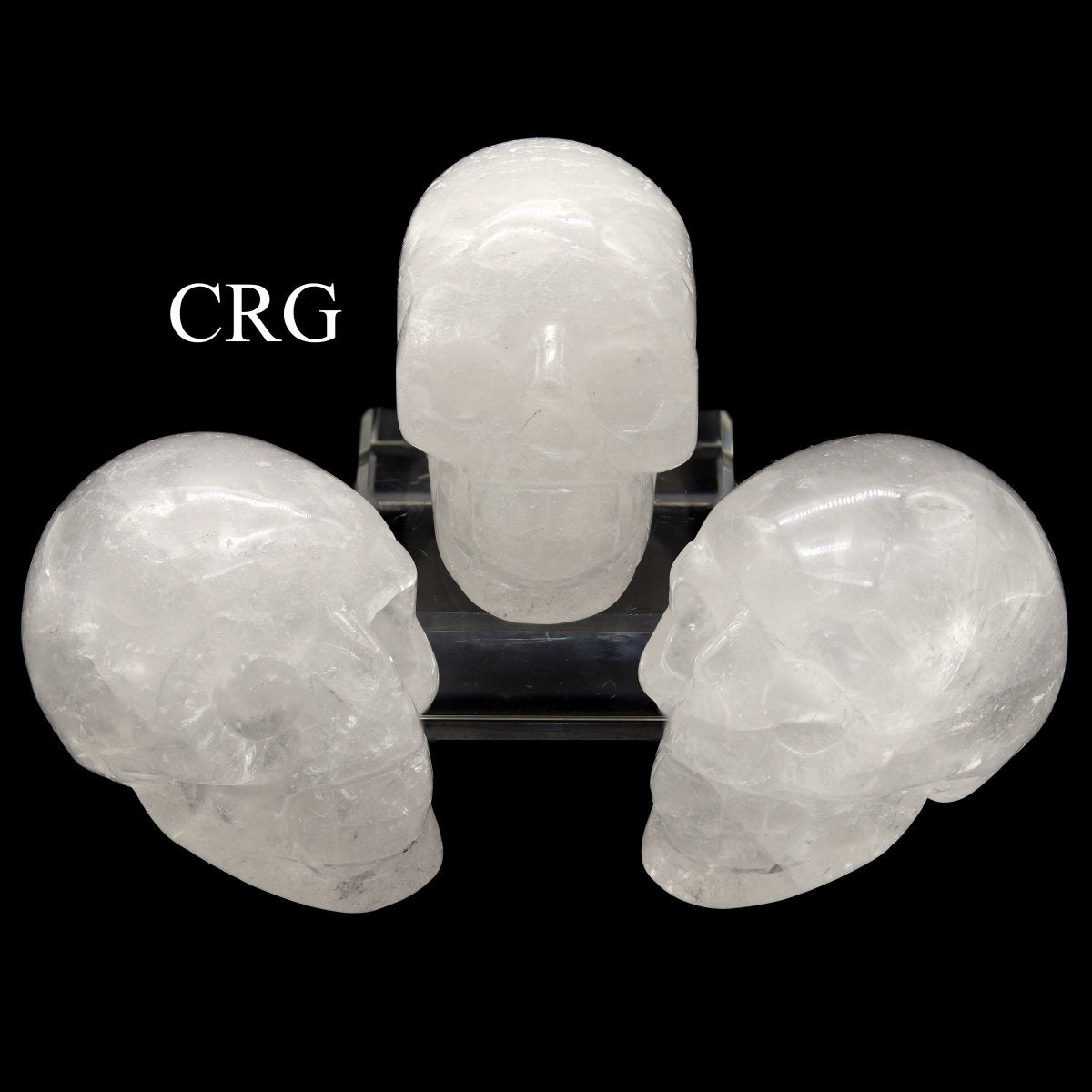 QTY 1 - Crystal Quartz Gemstone Skull / 3" AVG