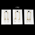 QTY 1 - Crystal Quartz Point Earrings with Gold Plating / 1-2" AVG