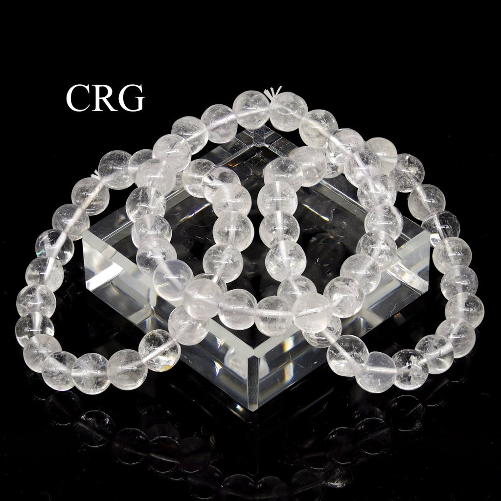 QTY 1 - Crystal Quartz Tumbled Bead Stretch Bracelet / 8mm AVG