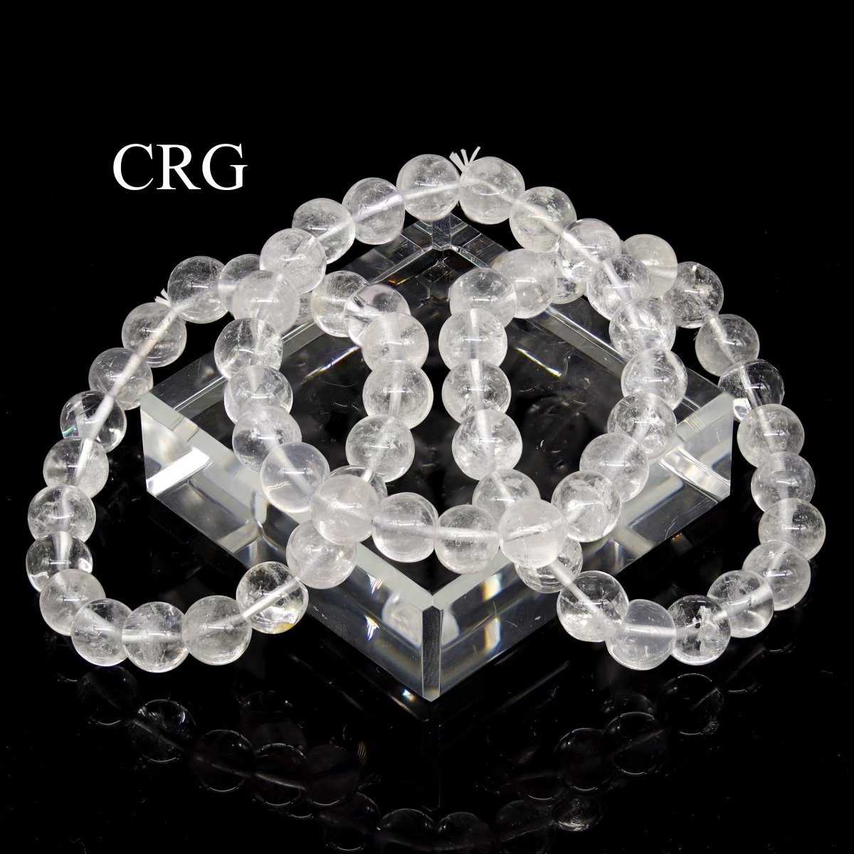QTY 1 - Crystal Quartz Tumbled Bead Stretch Bracelet / 8mm AVG