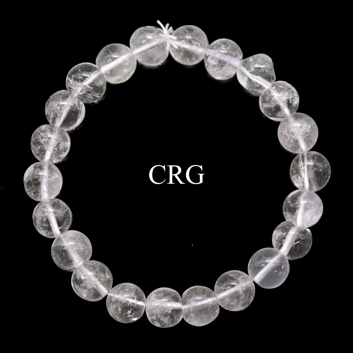 QTY 1 - Crystal Quartz Tumbled Bead Stretch Bracelet / 8mm AVG