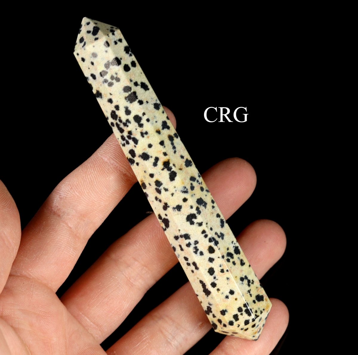 Dalmatian Jasper Double Pointed Wand - 3"-5" - Qty 1