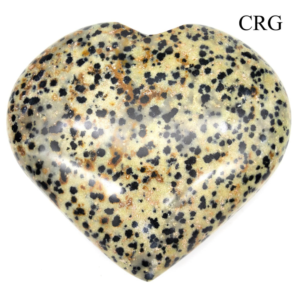 QTY 1 - Dalmatian Jasper Puffy Heart / 2-4" AVG