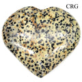 QTY 1 - Dalmatian Jasper Puffy Heart / 2-4" AVG