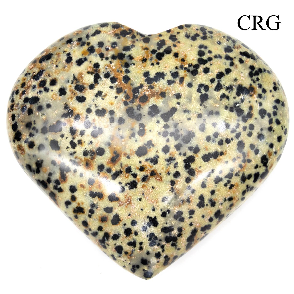 QTY 1 - Dalmatian Jasper Puffy Heart / 2-4" AVG