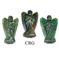 QTY 1 - Dark Green Aventurine Gemstone Pocket Angel / 2" AVG