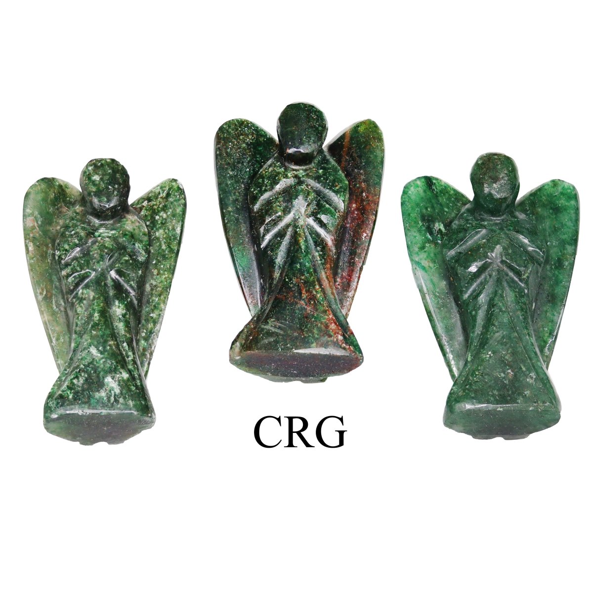 QTY 1 - Dark Green Aventurine Gemstone Pocket Angel / 2" AVG