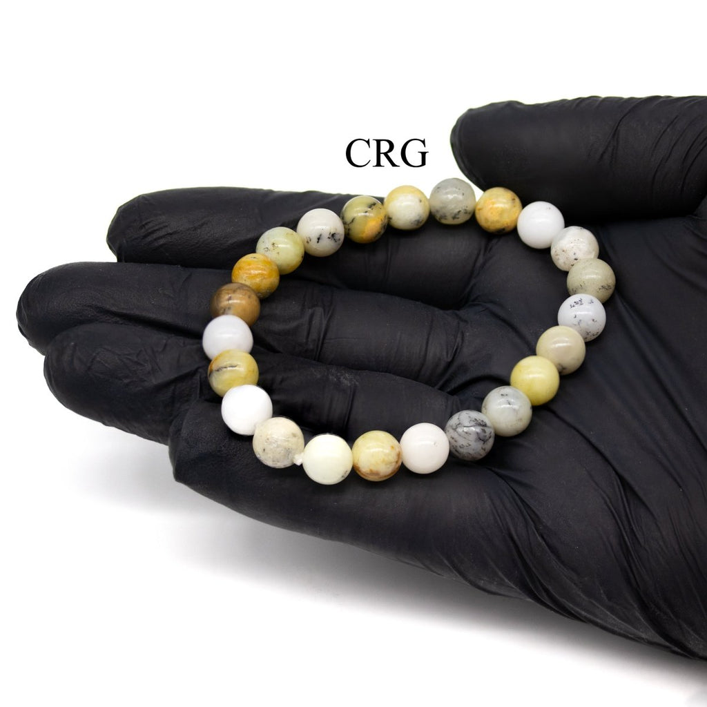 QTY 1 - Dendritic Agate Opal Stretch Bracelet / 8mm AVG