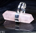 Rose Quartz Adjustable Silver-Plated Ring (1.5 Inches) (1 Piece)