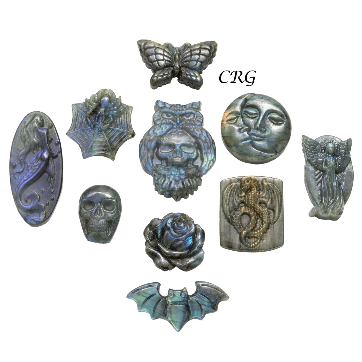 Qty 1 - Dragon Labradorite Super Flash Carving