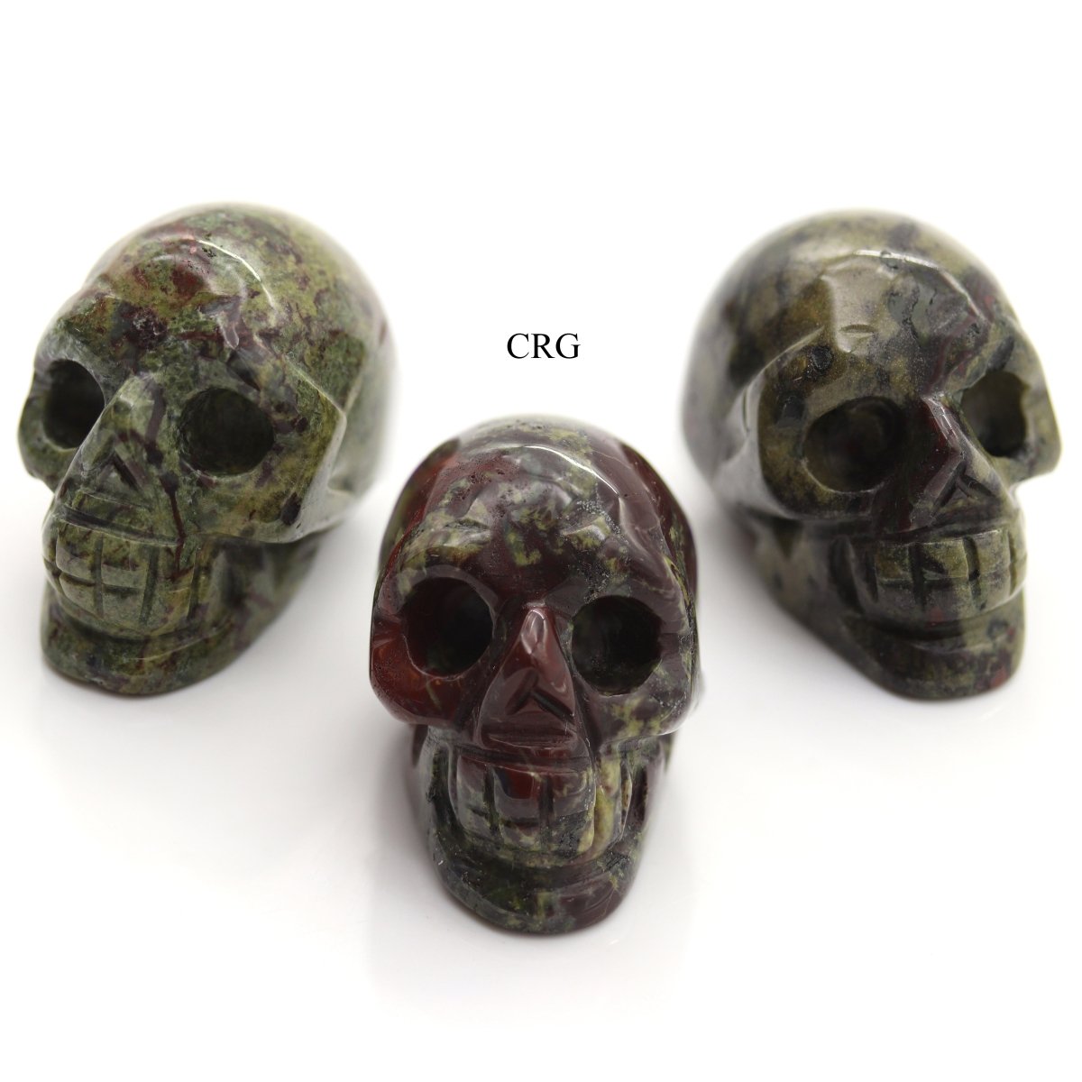 QTY 1 - Dragon's Blood Jasper Gemstone Skull / 1.5" AVG