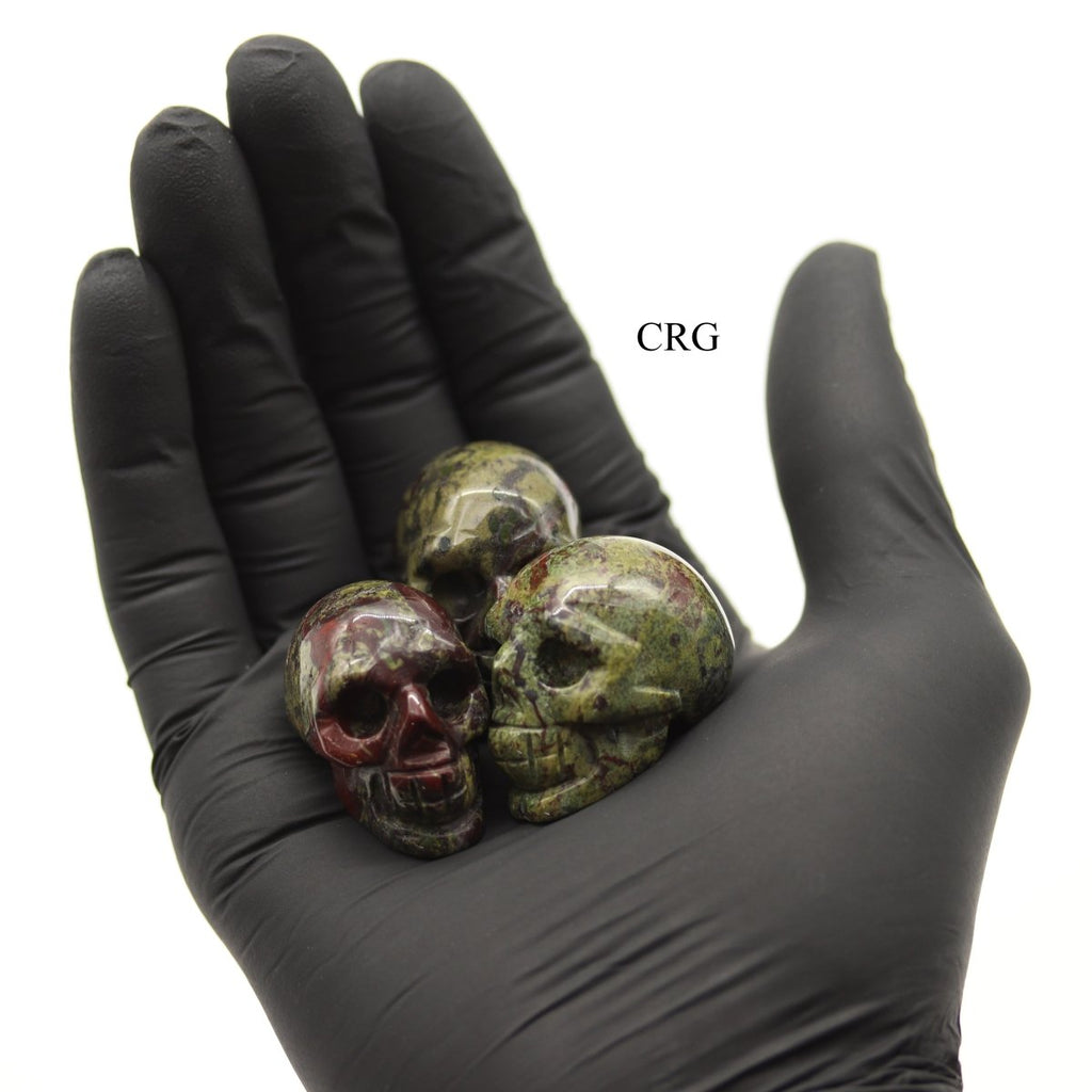 QTY 1 - Dragon's Blood Jasper Gemstone Skull / 1.5" AVG