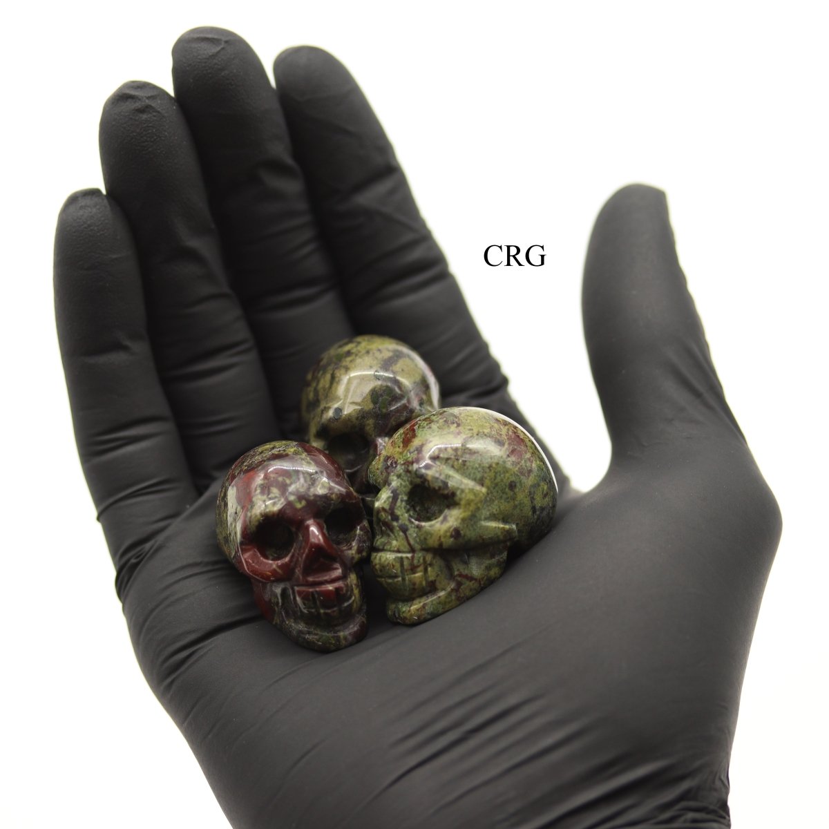 QTY 1 - Dragon's Blood Jasper Gemstone Skull / 1.5" AVG