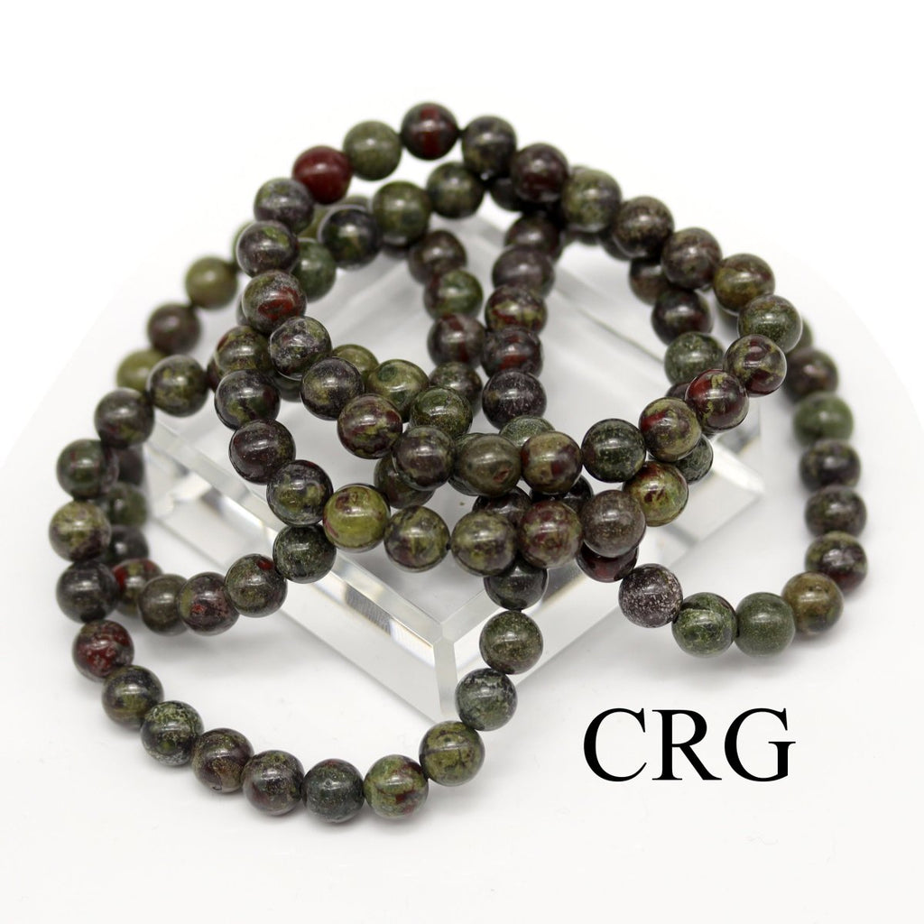 QTY 1 - Dragon's Blood Jasper Stretch Bracelet / 8mm AVG