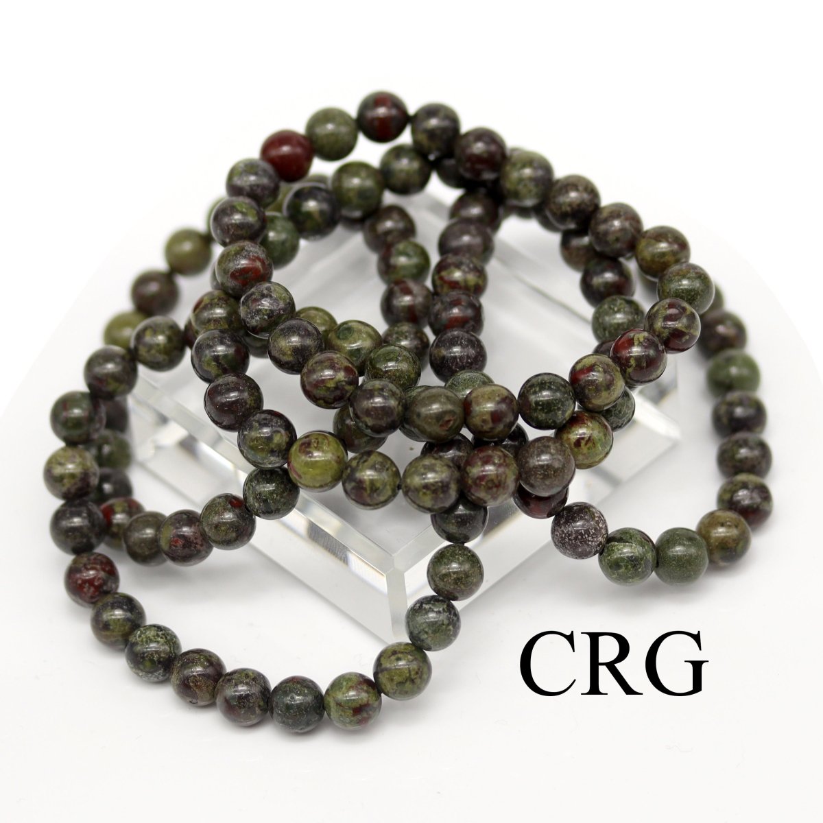 QTY 1 - Dragon's Blood Jasper Stretch Bracelet / 8mm AVG