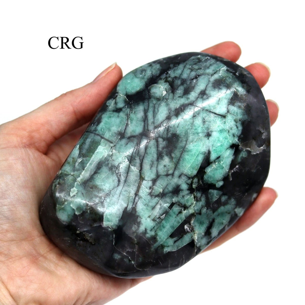 QTY 1 - Emerald Freeform Paperweight / 2-5" AVG
