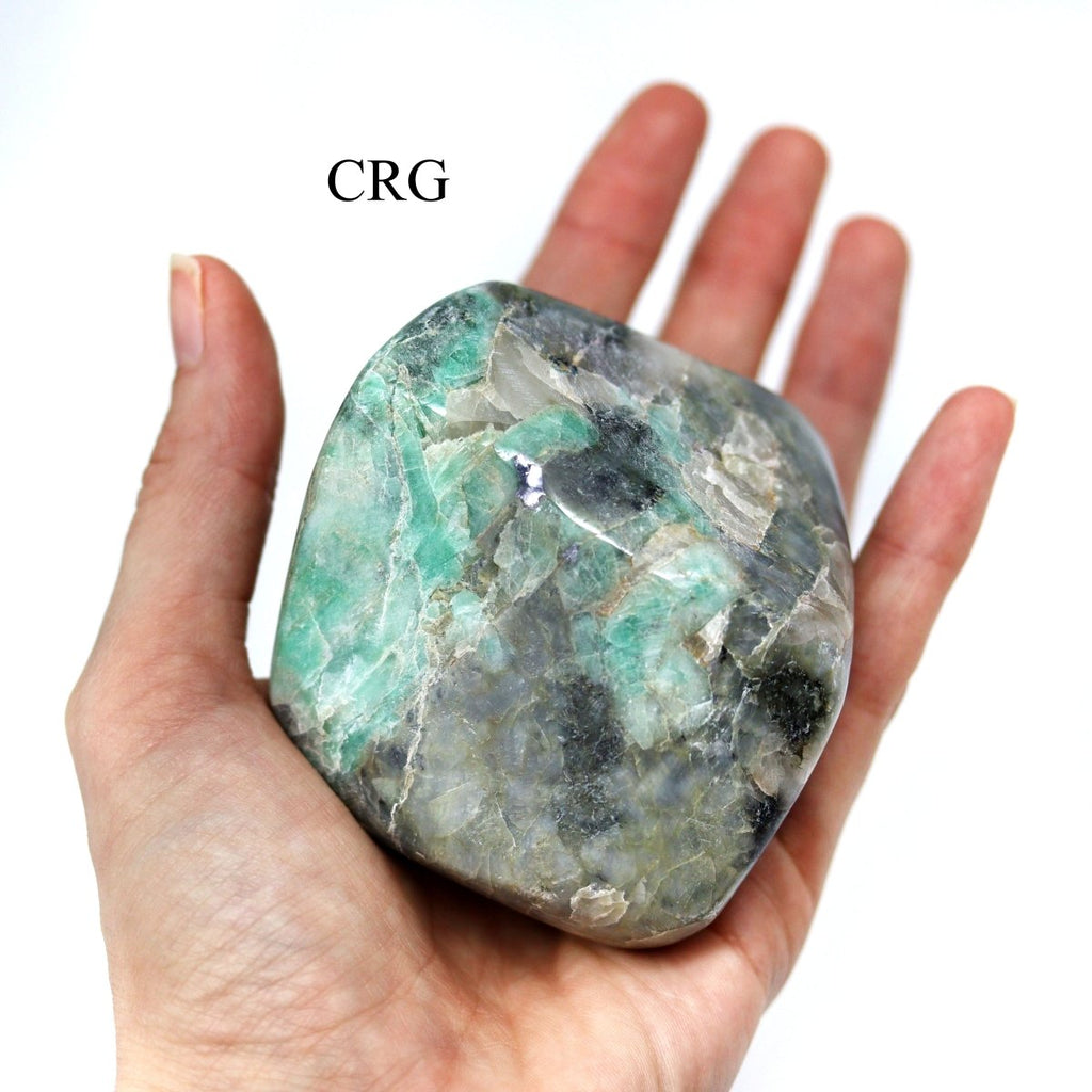QTY 1 - Emerald Freeform Paperweight / 2-5" AVG