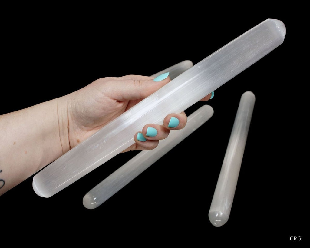 QTY 1 - Exclusive Large Selenite Wand / 11" AVG