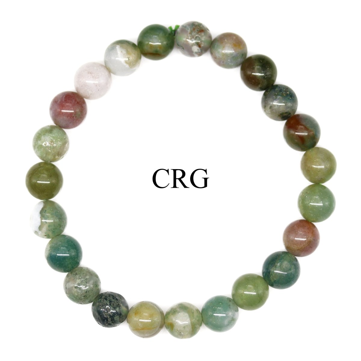 QTY 1 - Fancy Jasper Tumbled Bead Stretch Bracelet / 8mm AVG