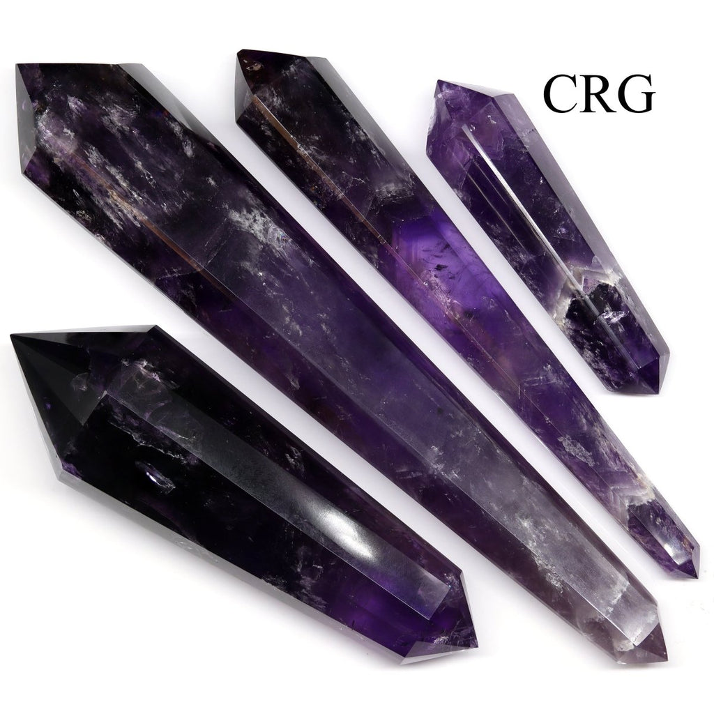 QTY 1 - Fully Polished Extra Quality Amethyst Double Terminated Wand (200 - 400 GRAMS) avg