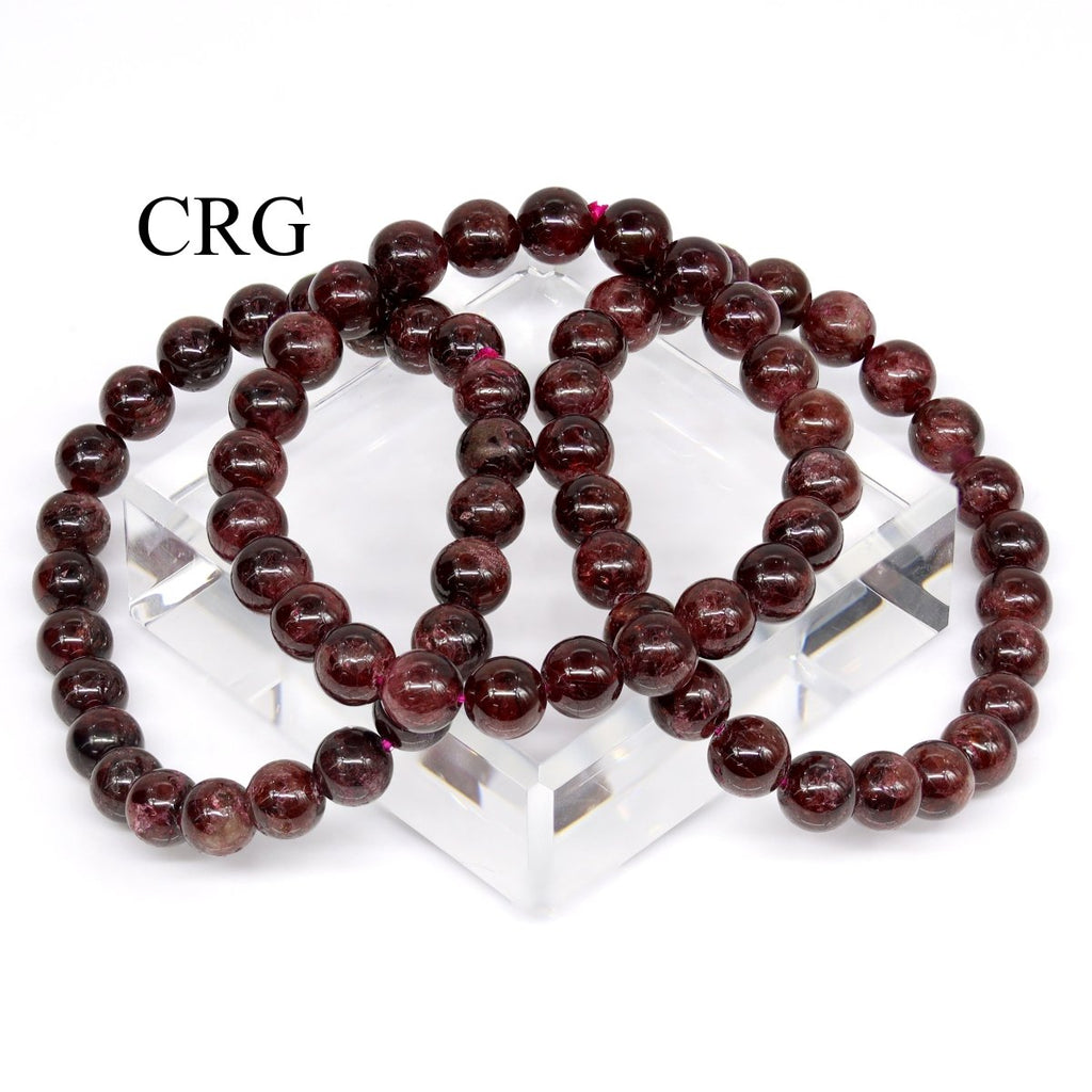 QTY 1 - Garnet Tumbled Bead Stretch Bracelet / 8mm AVG
