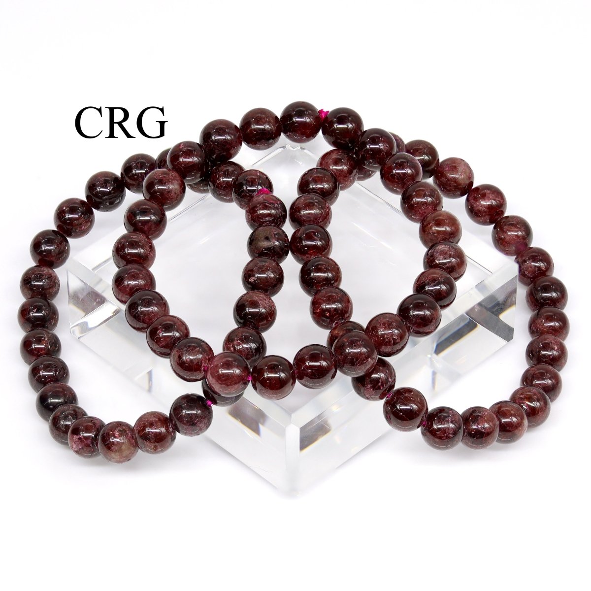 QTY 1 - Garnet Tumbled Bead Stretch Bracelet / 8mm AVG